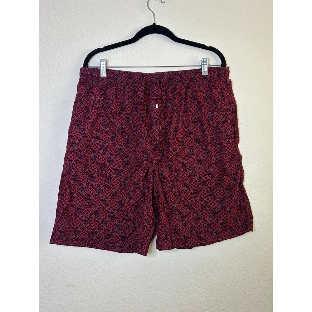 Stafford Mens Sleep Shorts Red Blue 100% Cotton Large Pajamas Comfort Lounge   G